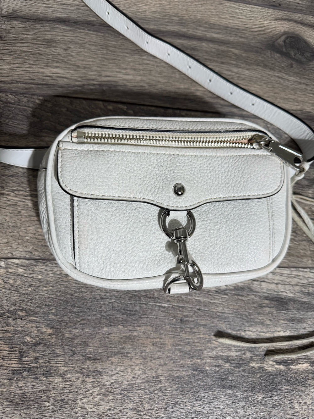 Rebecca Minkoff Pebbled Leather Belt Bag Crossbody Bag-White-Extra Tassels - Picture 2 of 11